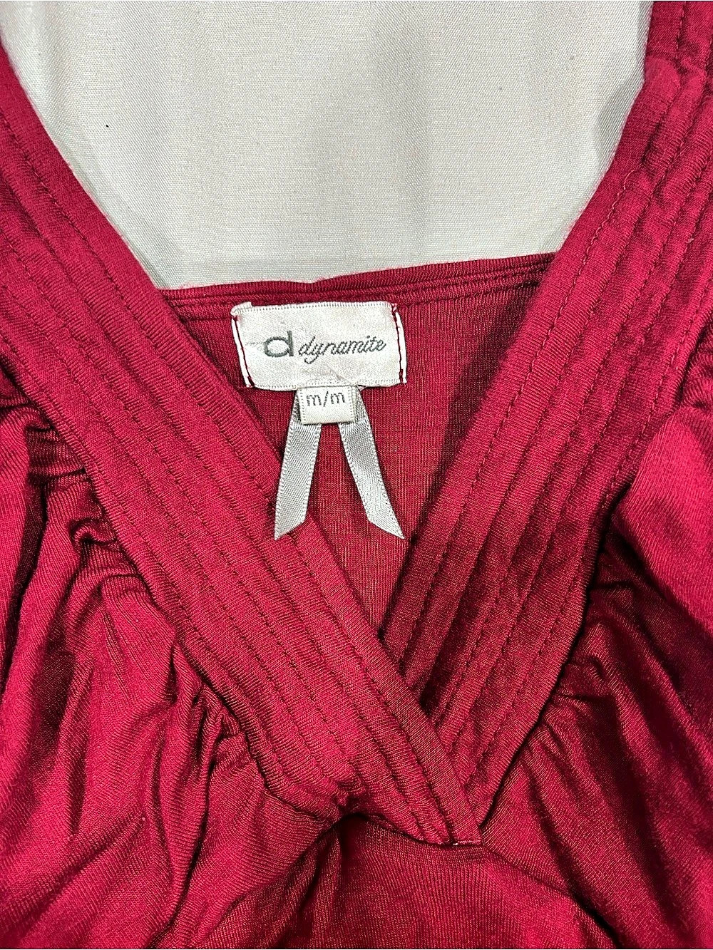 dynamite Ruched Mini Dress in Red Size Medium - Picture 2 of 3